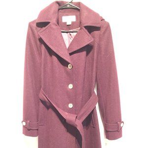 Michael Kors Missy Belted Wool Blend Trench Coat